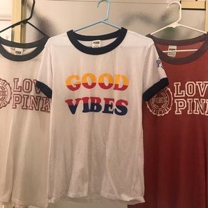 Victoria’s Secret Pink Ringer T shirts